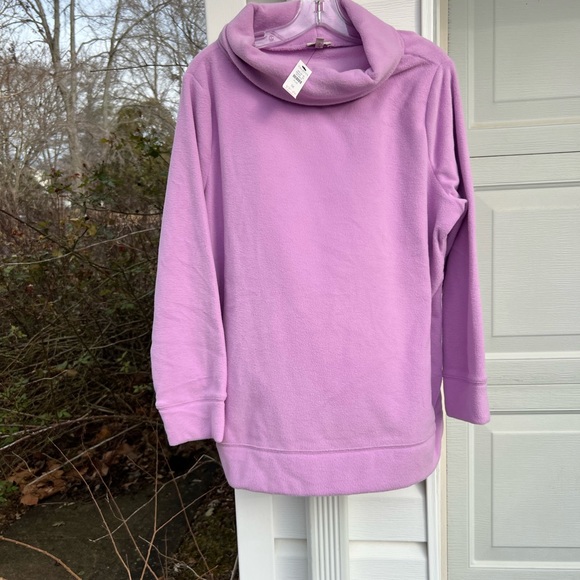 NWT Talbots Soft & Cozy Pretty Lavender Fleece Turtle Neck Long Sleeve Top - Picture 6 of 6
